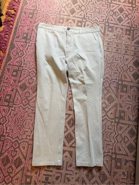 Men's Slim Straight Chino Pants in Light Beige